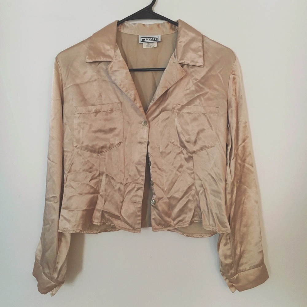 Satin button up shirt